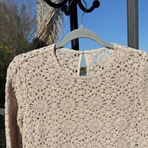 Anthropologie Cream crochet Mini Dress NWOT